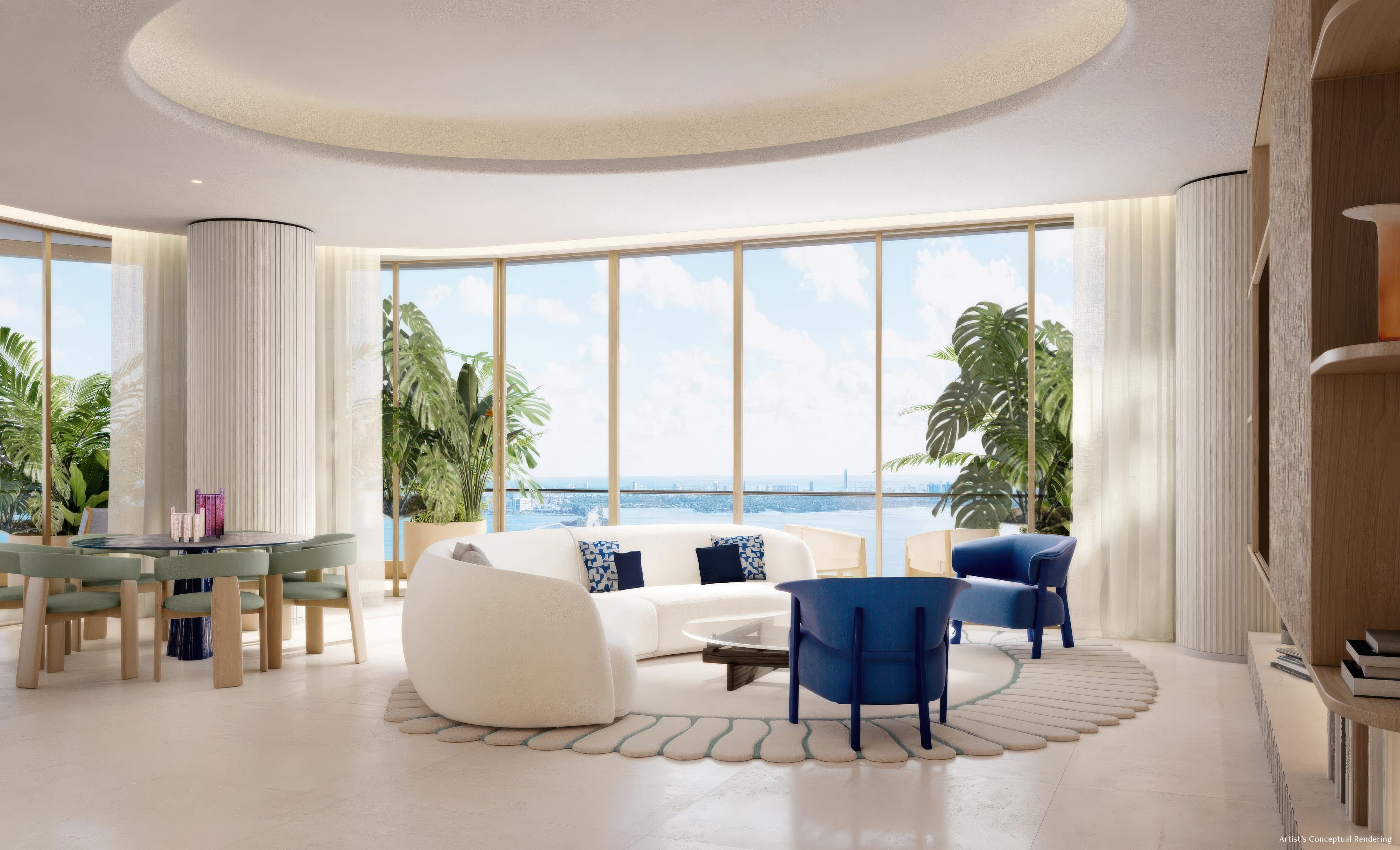 Interior residence with bay view